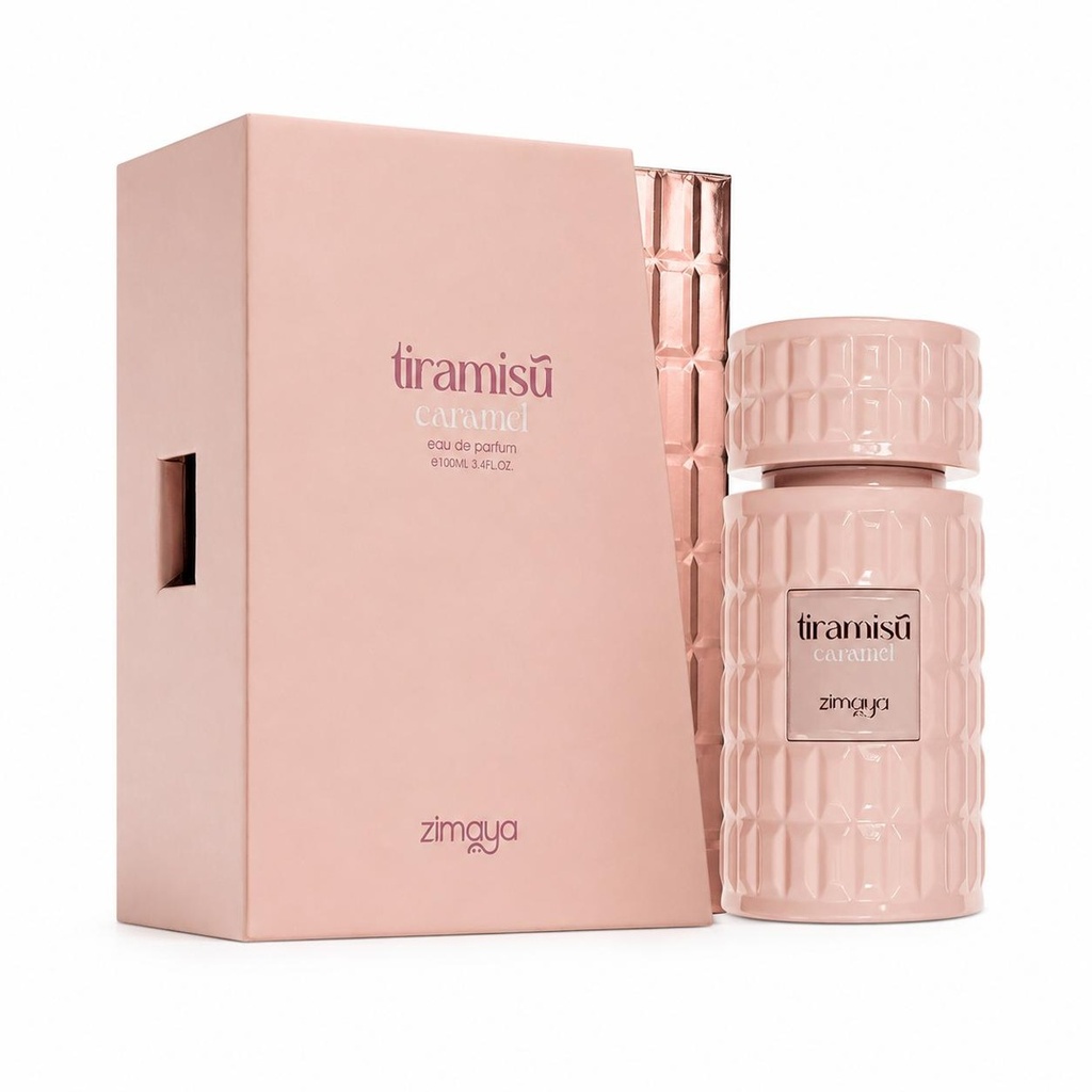 Zimaya Tiramisu Caramel Liquid Unisex Fragrance Eau de Parfum with Vanilla, Musk, Honey - 3.4 oz (100ml)