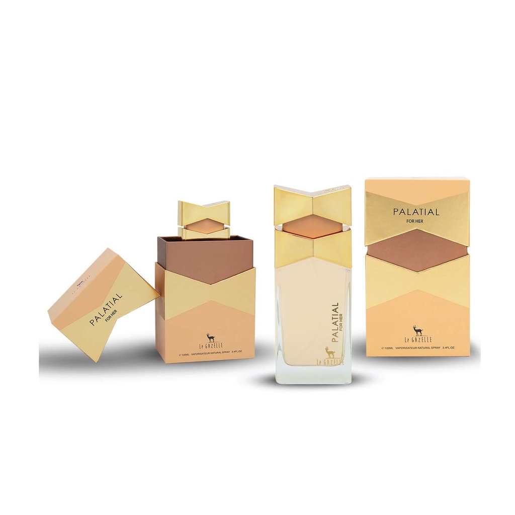 Le Gazelle Palatial For Her Eau De Parfum Spray, 100ML - Women's Elegant Fragrance with Jasmine, Rose, Citrus, Vanilla & Sandalwood Notes