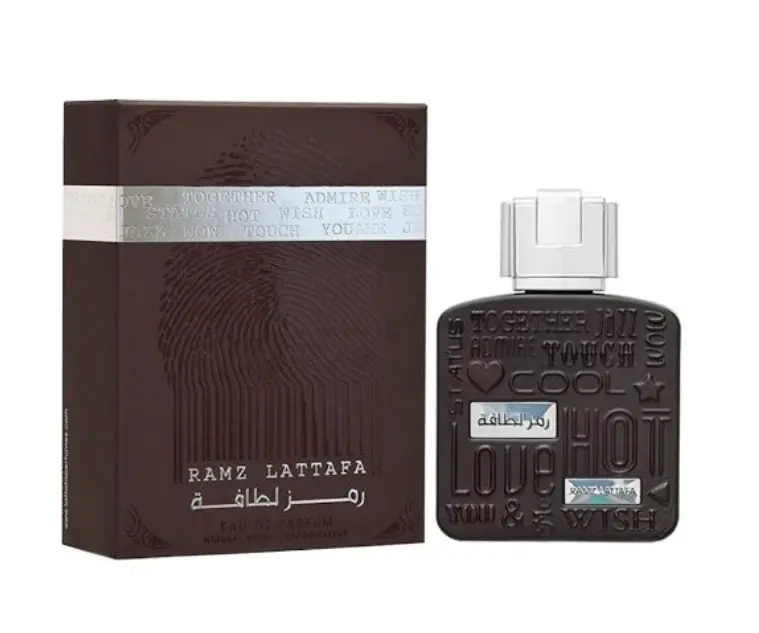 Lattafa Ramz Silver Unisex High Quality Luxurious Perfume EDP - Amber, Vanilla, Bergamot, Patchouli, Water, Alcohol - 3.4 oz (100ml) Single Bottle Standard Size