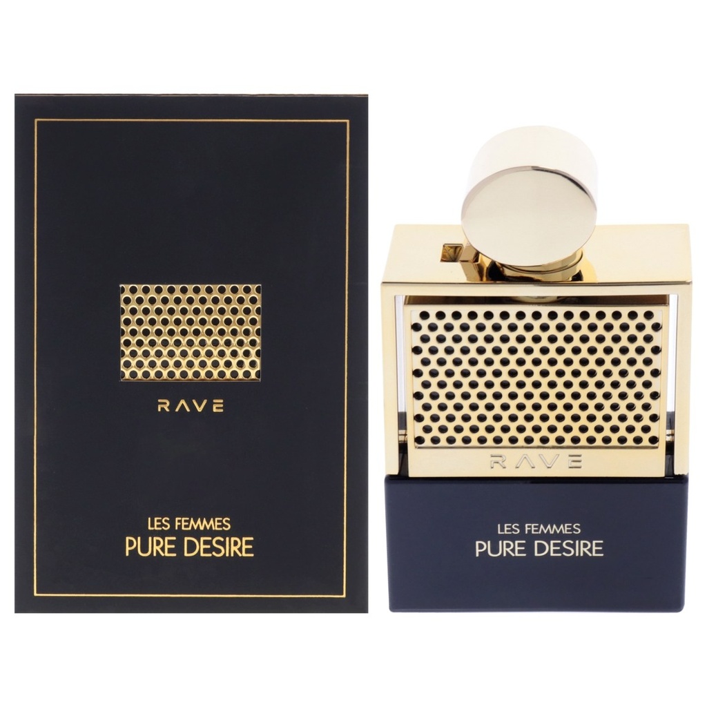 Women's Rave Pure Desire Gold Eau de Parfum - Floral Gourmand Parfum Blend, Long-Lasting Liquid Women's Fragrance - 3.4 oz (100ml)
