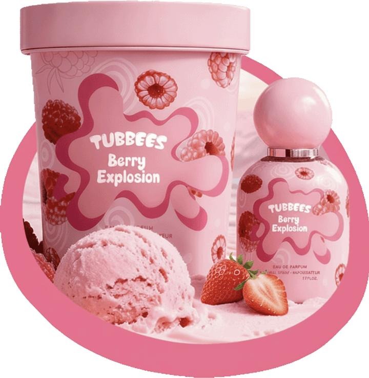 Women's Grandeur Tubbees in a Tub Berry Fusion EDP Spray - 1.7 oz (50ml) Long-Lasting Fragrance with Strawberry, Raspberry, Blackcurrant, Lychee, Grapefruit, Blueberry, Rose, Violet