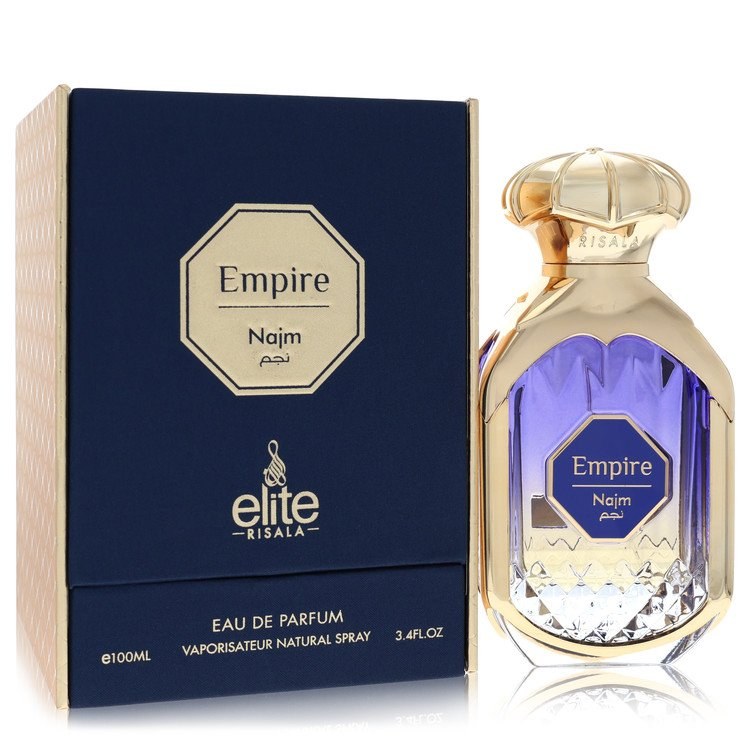 Risala Empire Najm Eau De Parfum Unisex Fragrance - Oriental Woody Scent with Oud, Amber, Jasmine - 3.4 oz (100ml) - Amber Intense, Liquid Spraying, Spray Cap, Tropical Unisex Fragrance, Amber Intense Unisex Fragrance