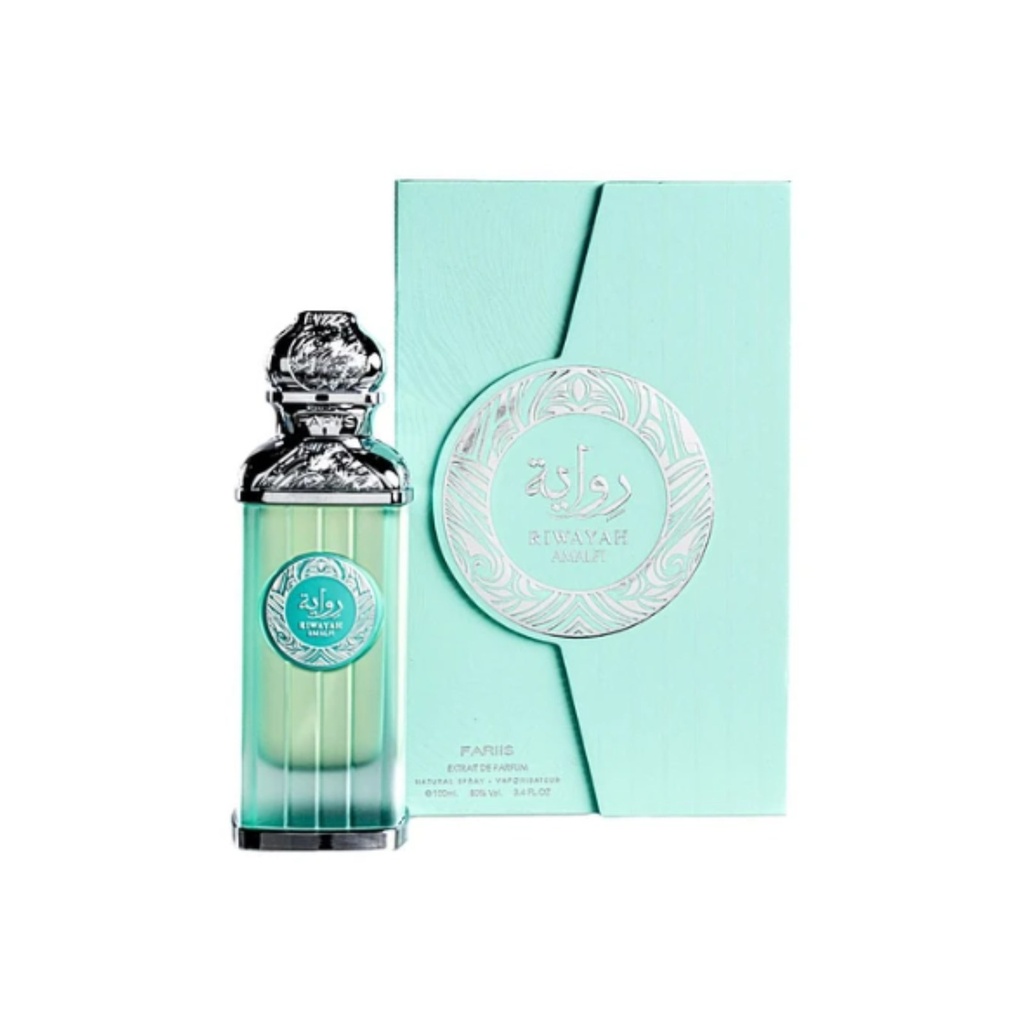 Unisex Fariis Riwayah Amalfi Extrait de Parfum - Italian Blend with Bergamot, Lemon, Lavanda Oil, Amber - 3.4 oz (100ml) Regular Ed. Single Bottle