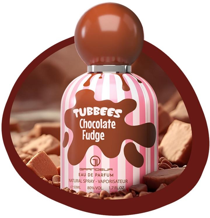Unisex Grandeur Tubbees Chocolate Fudge Single Eau De Parfum Spray - 1.7 oz (50ml) - Long-Lasting Fragrance with Chocolate, Caramel, Vanilla Scents
