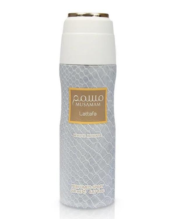 Lattafa Musamam White Intense Alcohol-Free Arabian Fragrance Spray - Aromatic Unisex Body Spray - 6.8 oz (200ml)
