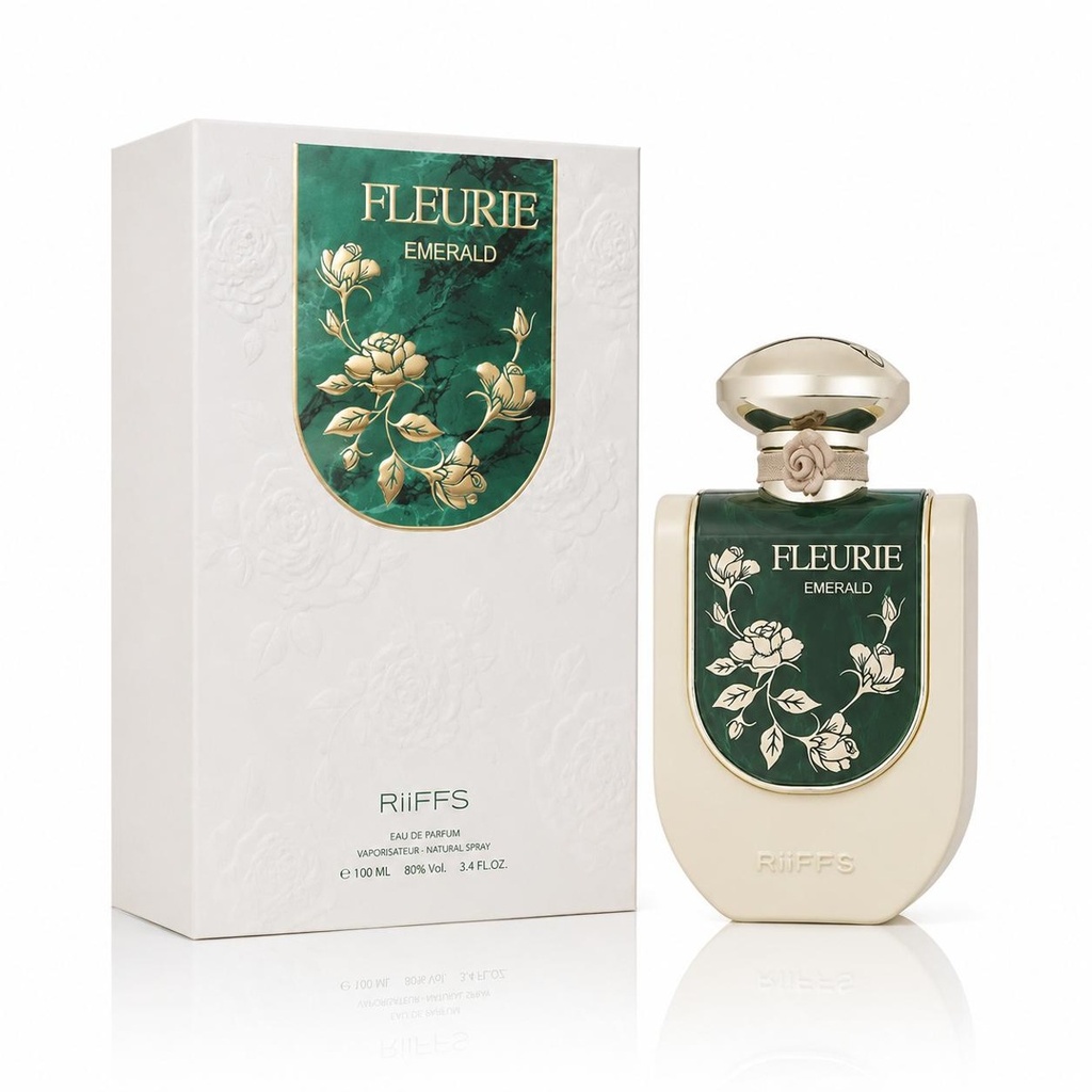 Women's RiiFFS Fleurie Emerald Extrait De Parfum 100ML Liquid Fragrance - Blood Orange, Lavender, Lemon Peel, Cinnamon, Licorice, White Florals, Caramel, Vanilla Bean, Musk - Long-Lasting, Liquid Women's Fragrance