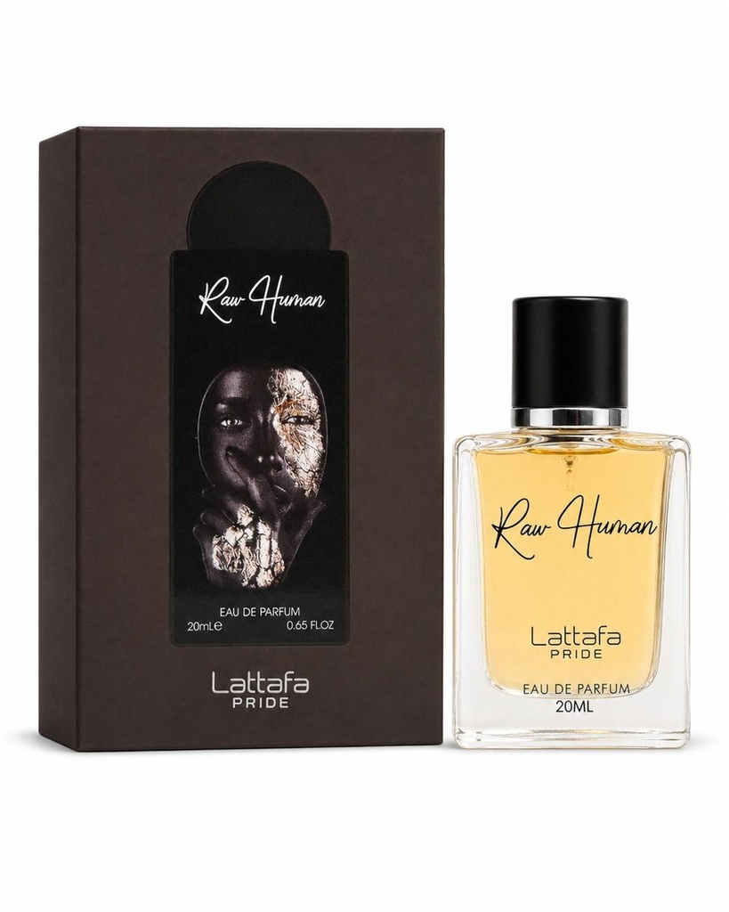 Lattafa Pride Raw Human Eau De Parfum 20ML | Apricot, Plum, Pink Pepper, Osmanthus, Leather, Olibanum & Fir Balsam | Unisex Travel Size Fragrance