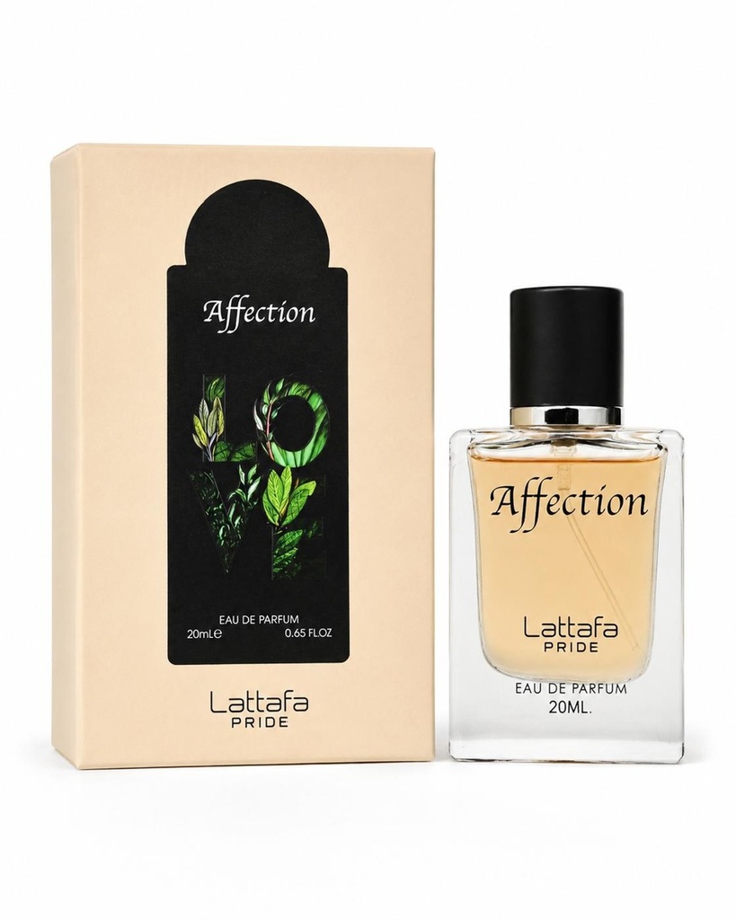 Lattafa Pride Affection Eau De Parfum 20ML - Pistachio Perfume Spray, Portable Travel Scent, Warm Blend Unisex Scented EDP Fragrance with Hazelnut, Raspberry, Jasmine, Vanilla, Tonka Bean