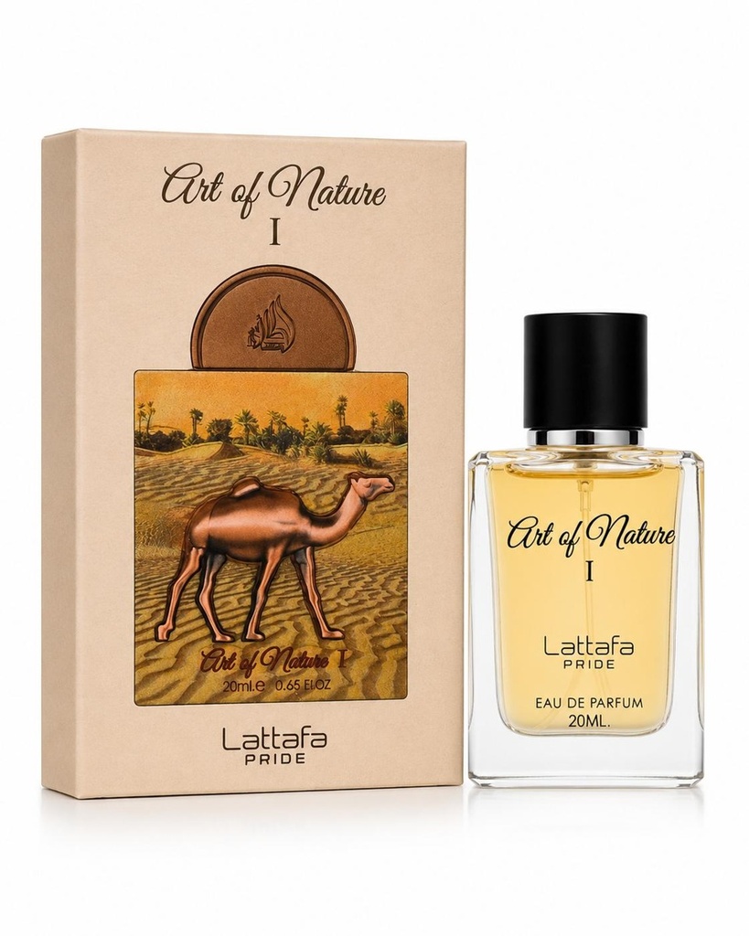 Lattafa Pride Art of Nature I Eau De Parfum 20ML - Travel Size Liquid Unisex Fragrance for Unisex Wear, Vanilla Oud Scent with Plum, Blackcurrant, Fig, Rose, Rhubarb, Oud, Ambergris Notes