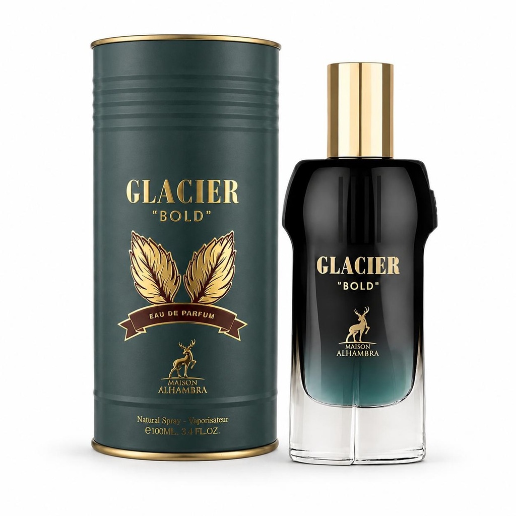 Maison Alhambra Glacier Bold Alcohol-Free Eau De Parfum 100ML - Unisex Tropical Mix Fragrance with Coconut, Pineapple, Iris, Cypress, Ginger, Tonka Bean, Amber, Ambergris
