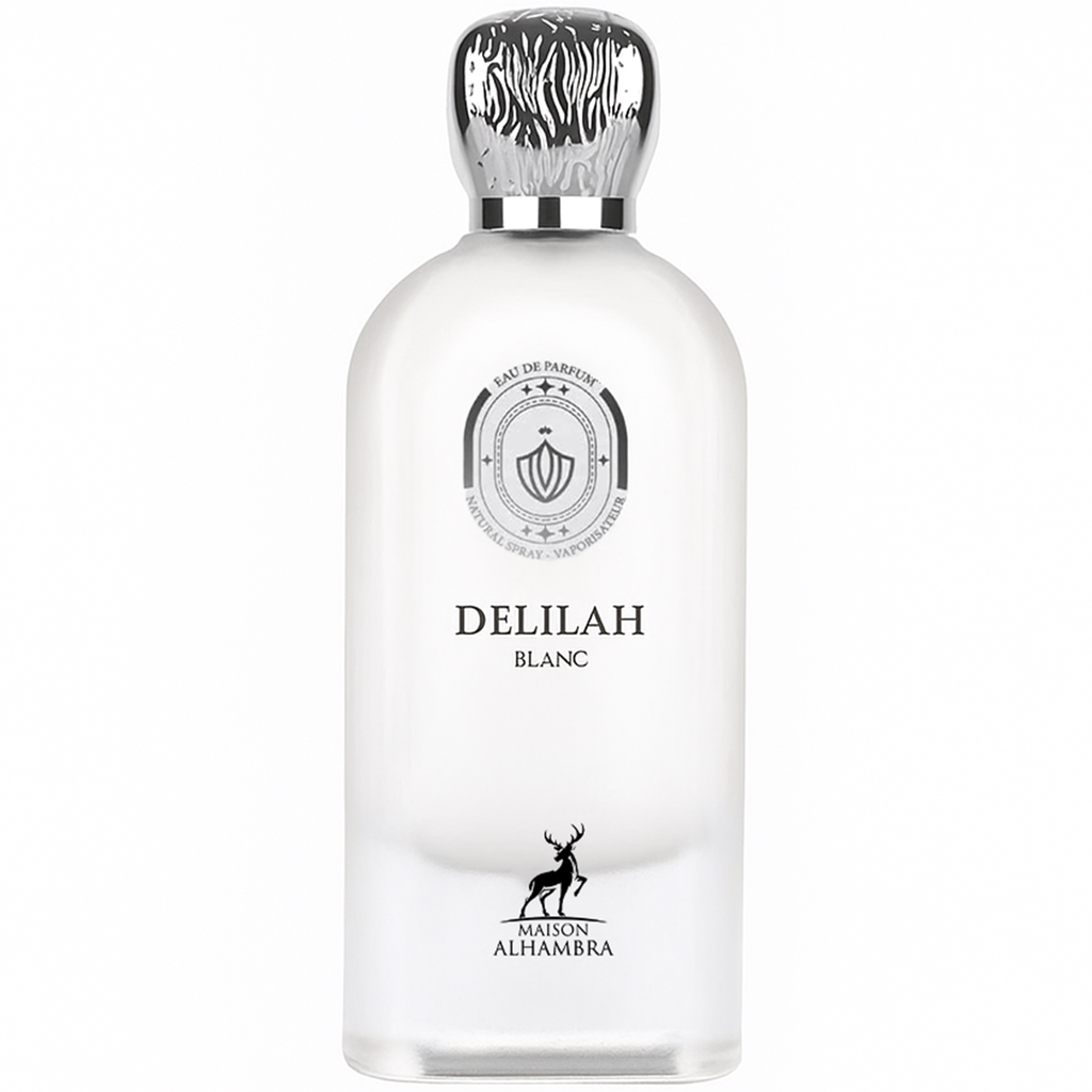 Maison Alhambra Delilah Blanc Cruelty-Free Women's Eau de Parfum Spray - 3.4 oz/100 ml, Citrus Blend Fragrance, Floral Scented Notes, Amber, Musky Accents, Long-Lasting Beauty & Personal Care Item, Floral Scented Fragrance