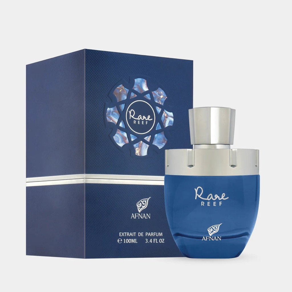 Afnan Rare Reef Eau de Parfum - Alcohol-Base Liquid Spraying Unisex Fragrance, Fresh Aquatic Scent with Citrus & Musk, 3.4 oz (100ml) Single Bottle
