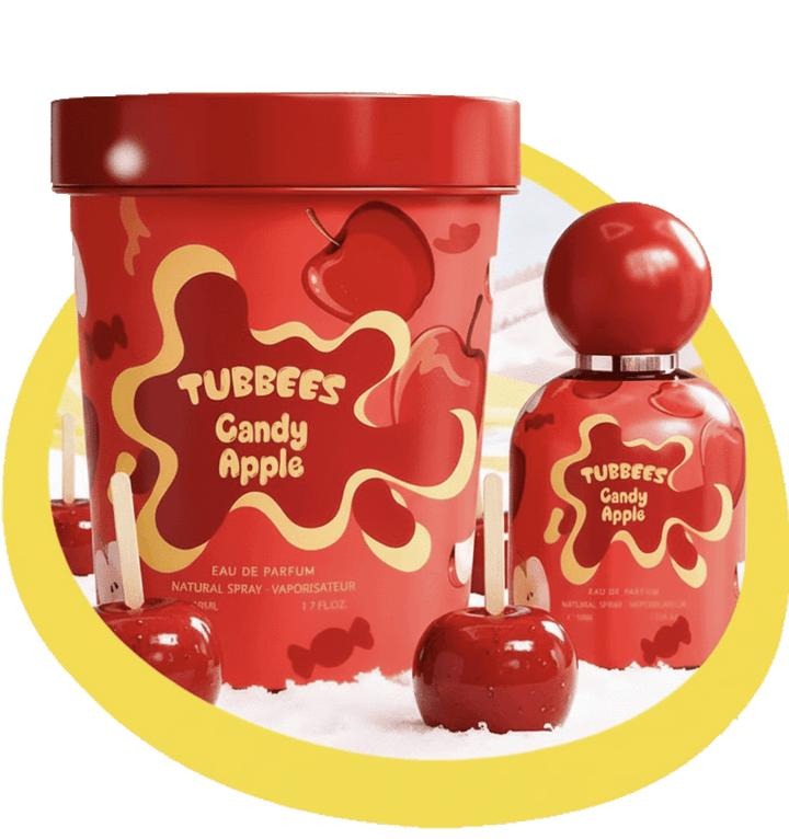 Tubbees in a Tub Candy Apple Eau De Parfum Unisex Fragrance - Floral Fruity Gourmand with Green Apple & Amber - 1.7 oz (50ml)
