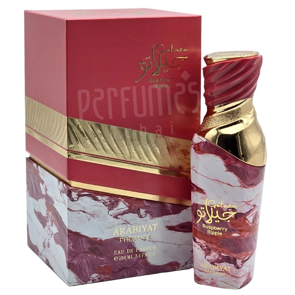 Arabiyat Prestige Gelato Raspberry Ripple Women's Eau de Parfum - Raspberry, Vanilla, Caramel Scent - 3.4 oz (100ml) Unisex Fragrance