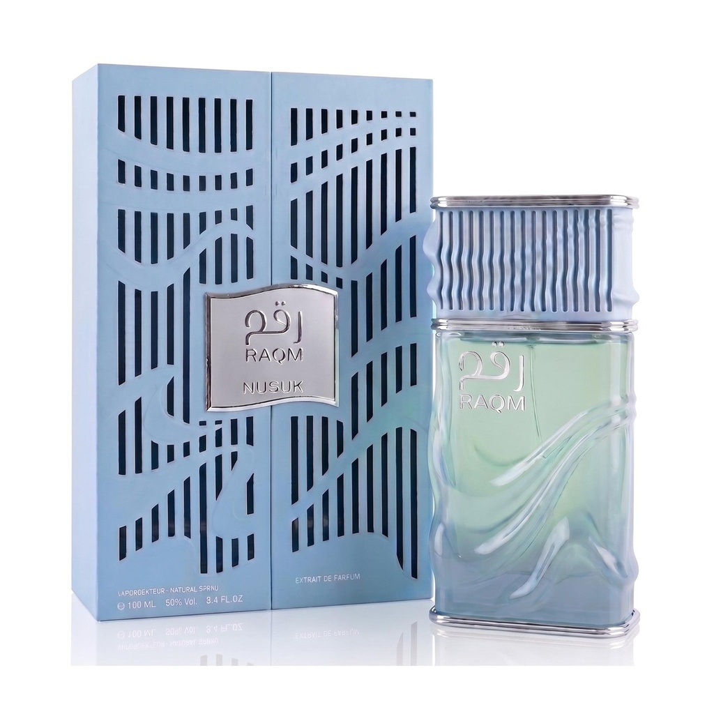 Nusuk Raqm Extrait De Parfum 100ML - Unisex Fresh Marine Blend Fragrance with Sea Salt Base, Ginger, Seaweed, Vetiver, Cedarwood, Oakmoss, Long-Lasting Wear