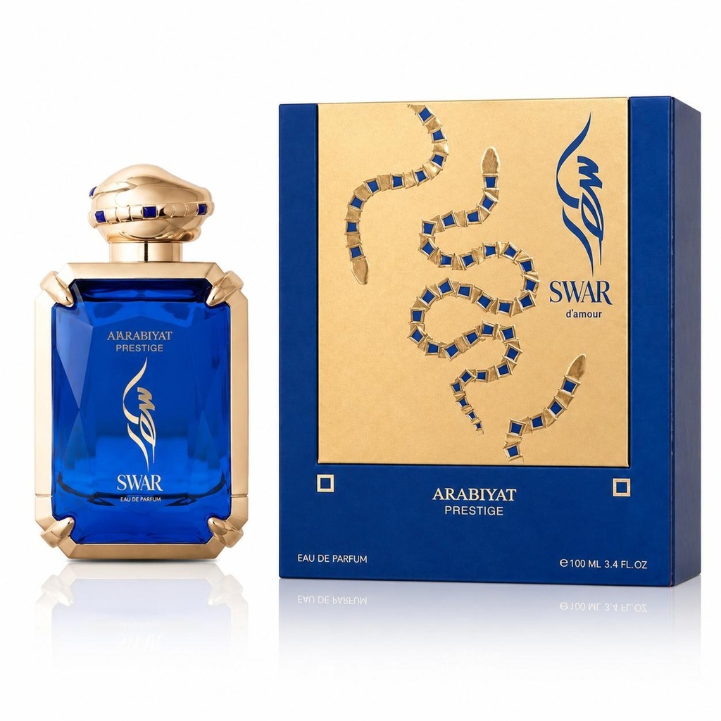 Arabiyat Prestige Swar D'Amour Long-Lasting Unisex Eau De Parfum 100ML - Arabic Cologne Unisex Fragrance, Liquid Fragrance with Mandarin, Lemon, Sea Salt, Suede, Jasmine, Moss, Patchouli, Musk, Mineral Amber