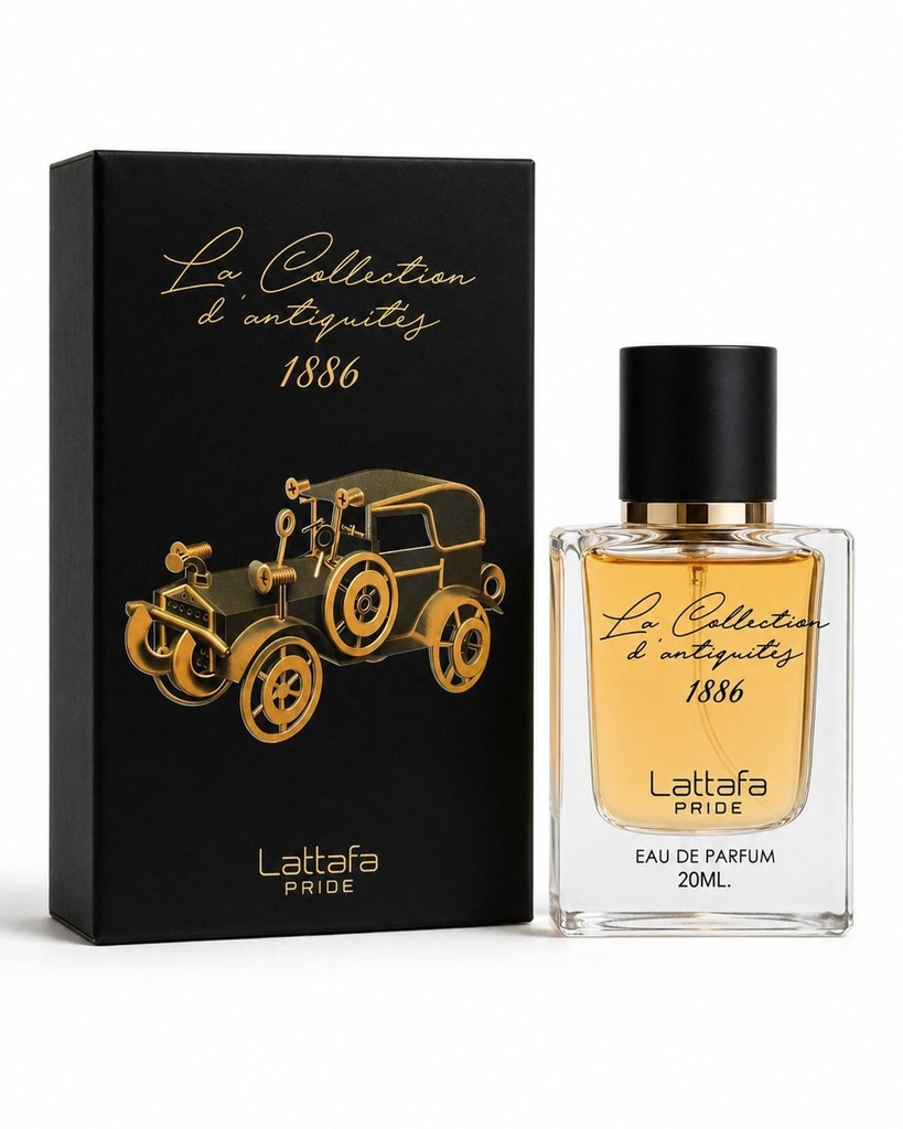 Lattafa Pride La Collection D’Antiquités 1886 Eau De Parfum - 20ml Liquid Unisex Travel Size Fragrance with Bergamot, Mate, Cinnamon, Jasmine, Tonka Bean, White Chocolate, Vanilla, Liquid Unisex Fragrance