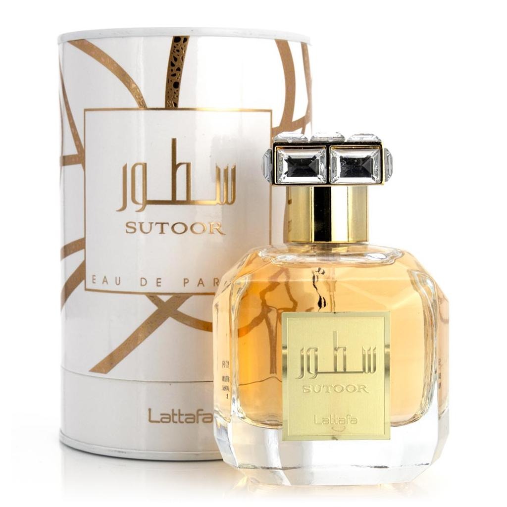 Lattafa Sutoor Alcohol-Free Women's Eau De Parfum 100ML - Vanilla Scents, Fruity Floral Aromatic Signature Scent, Personal Care for Women with Peach, Cardamom, Blood Orange, Jasmine, Cashmere Wood, Sandalwood, Tonka Bean Notes