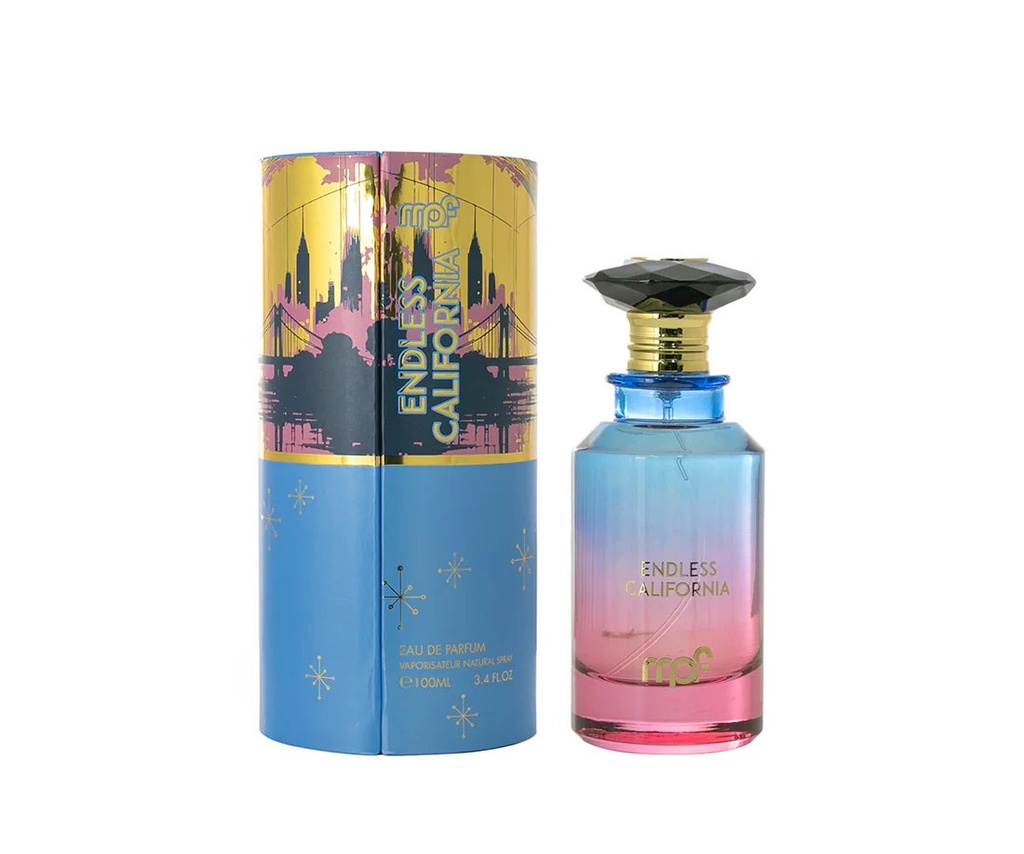 MPF Endless California Regular Eau De Parfum 100ML - Unisex Fragrance with Mandarin Orange, Bergamot, Blackcurrant, Pear, Orange Blossom, Guaiac Wood, Amber, Musk