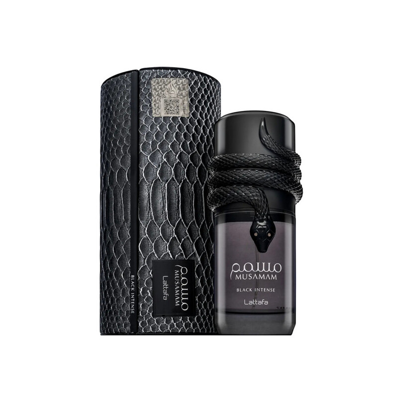 Lattafa Musamam Black Intense Eau de Parfum for Unisex - Spicy Woody, Lavender & Patchouli, 3.4 oz (100ml)