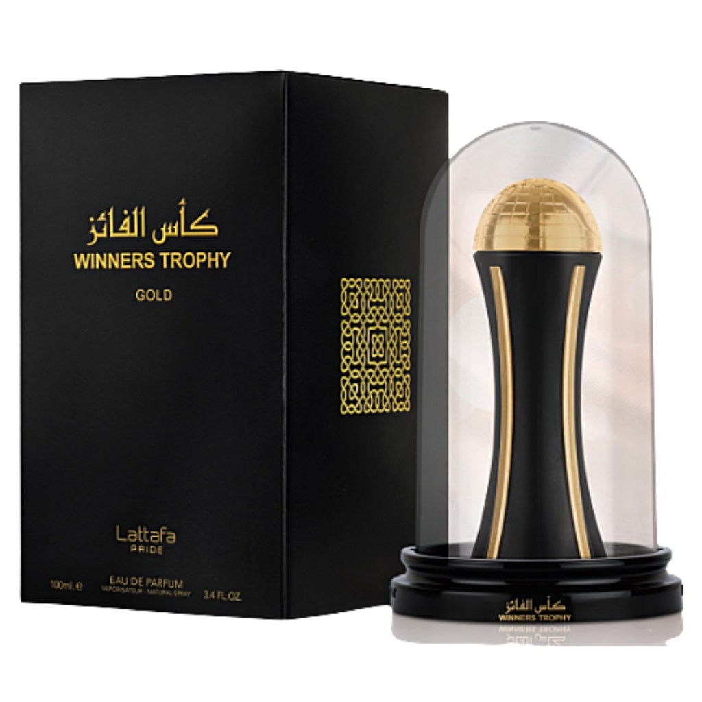 Lattafa Pride Winners Trophy Gold Unisex Eau de Parfum - Fruity, Spicy, Woody, 3.4 oz (100ml) Single Bottle Liquid Fragrance for Spray on Skin