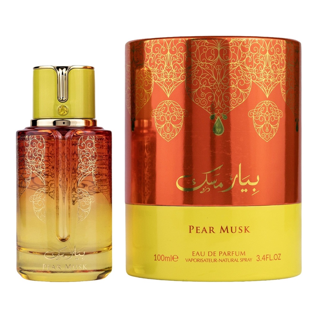 Arabiyat Prestige Pear Musk Unisex EDP Spray - 100ml (3.4 fl oz) Long Lasting Perfumes, Floral Fruity Gourmand Scent, Musk Blend, Juicy Pear Beauty Product Single Bottle