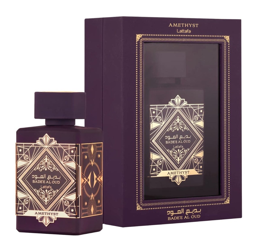Lattafa Bade'e Al Oud Amethyst Fusion Eau de Parfum Unisex Amber Woody Gourmand 3.4 oz (100ml)