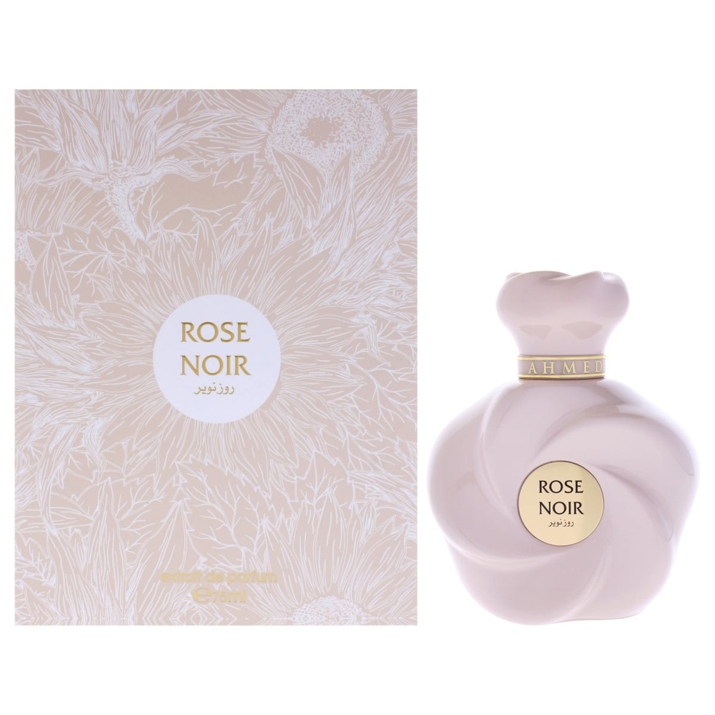 Ahmed Al Maghribi Rose Noir Alcohol-Free Eau De Parfum 75ML - Women's Long-Lasting Fragrance with Sicilian Orange, Jasmine, Vanilla, Sea Notes, Musk, Sandalwood, Ambroxan