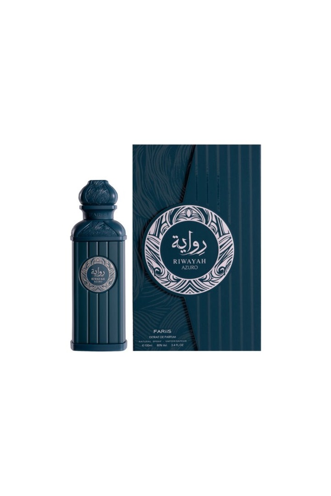 Fariis Riwayah Azuro Extrait de Parfum Unisex Citrus Raspberry Jasmine Sandalwood 3.4 oz (100ml)