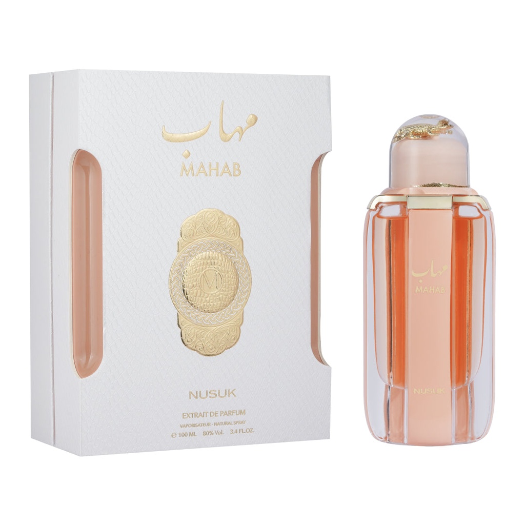 Nusuk Mahab Extrait de Parfum Unisex Aromatic Luxurious Fragrance - Red Fruits, Jasmine, Musk, Sandalwood Scented Regular Ed. EDP Liquid, Seductive (3.4 oz/100ml)