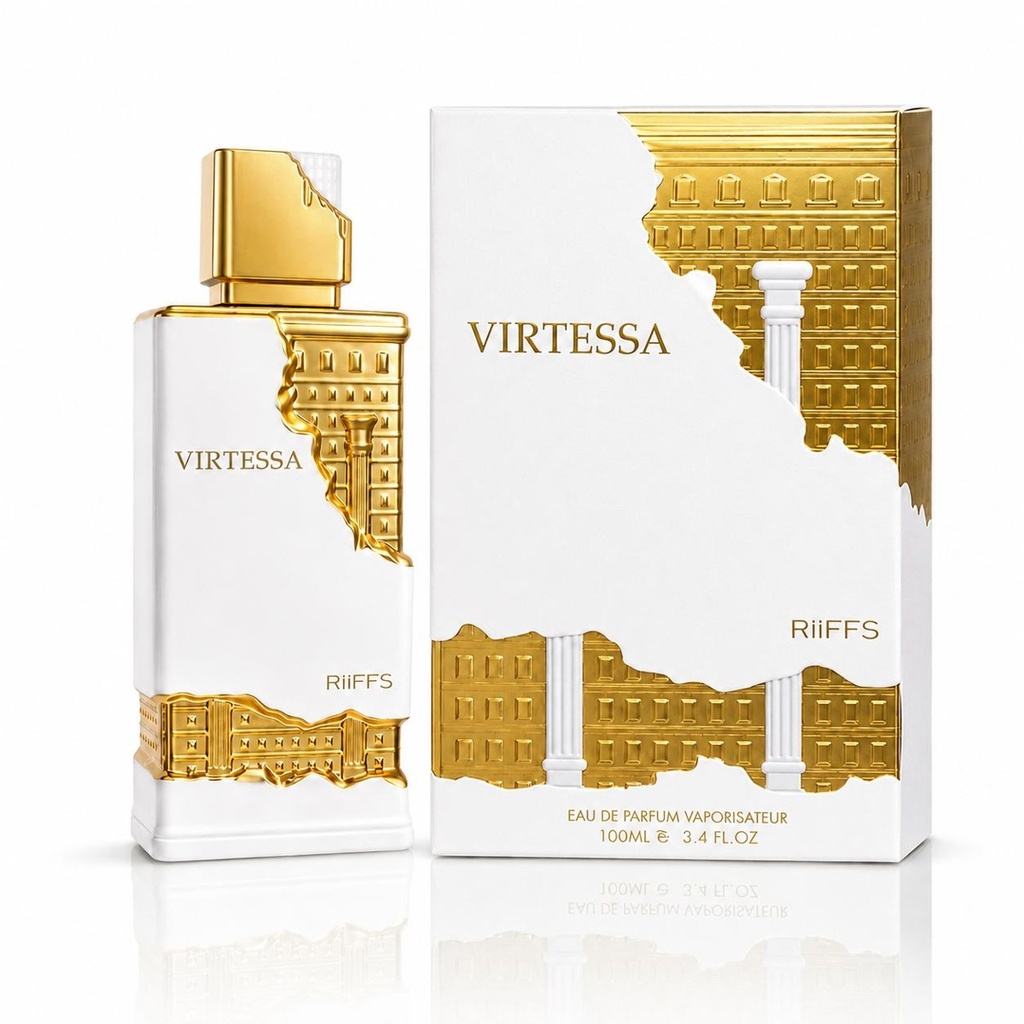 RiiFFS Virtessa Eau de Parfum - 3.4 oz/100 mL Packaged Bottles Unisex Fragrance for Daily Elegance, Floral Fruity Signature Scent with Mandarin, Blackcurrant, Gardenia, Musk, Amber