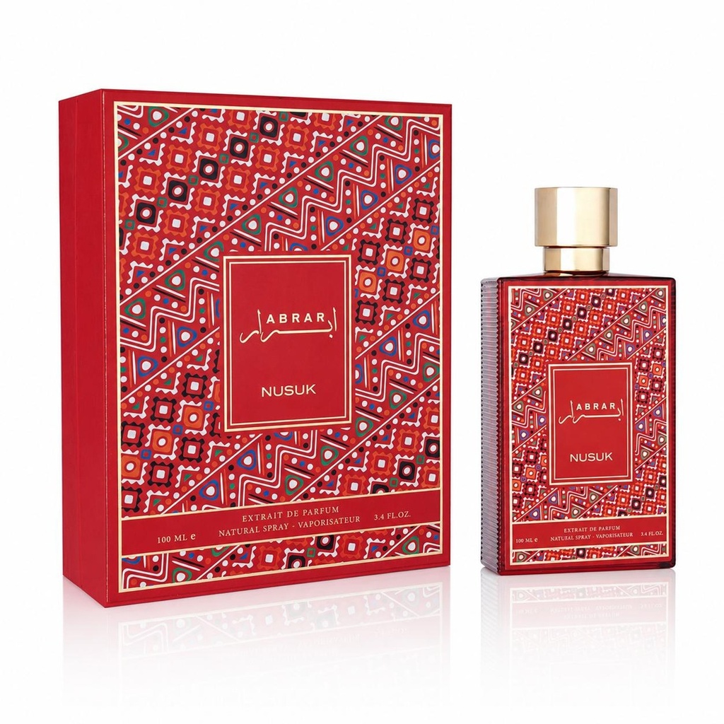 Nusuk Abrar Eau De Parfum 100ML - Unisex Liquid Fragrance with Bergamot Blend, Saffron, Patchouli, Rose, Ambergris, Musk, Oud - Long-Lasting Wear