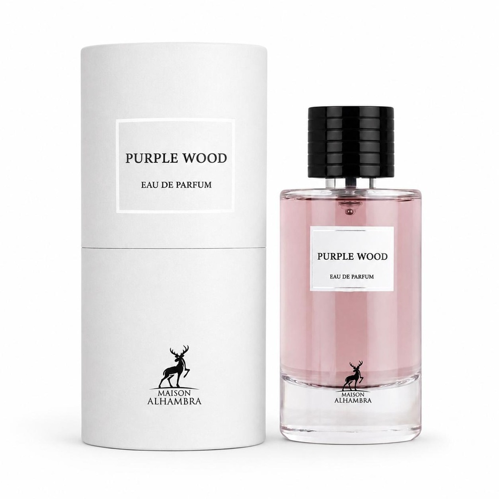 Maison Alhambra Purple Wood Eau De Parfum 100ML - Aromatic Unisex Fragrance with Orange, Pink Pepper, Saffron, Oud, Warm Woody Notes, Liquid Minimalist Design