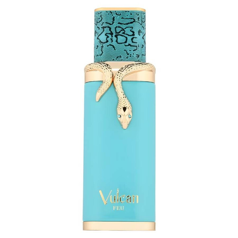 Fragrance World Vulcan Feu Unisex Eau de Parfum (EDP Spray Perfume) - Citrus Scented Blend with Mango, Saffron, Oud, Amber - 3.4 oz (100ml), Scented Fragrance